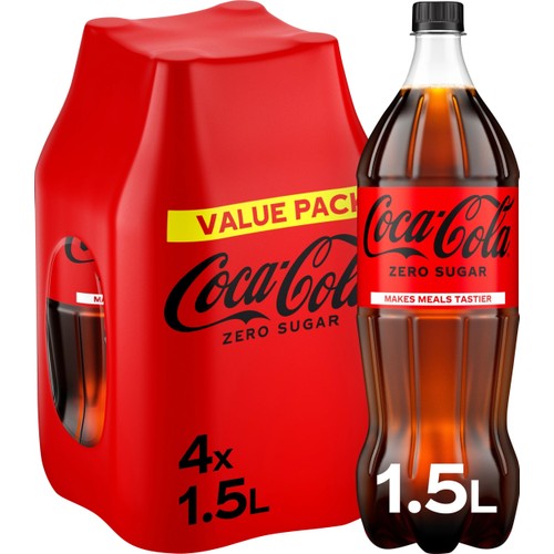 Läsk Coca-Cola Zero 4-p 1,5l Coca-Cola