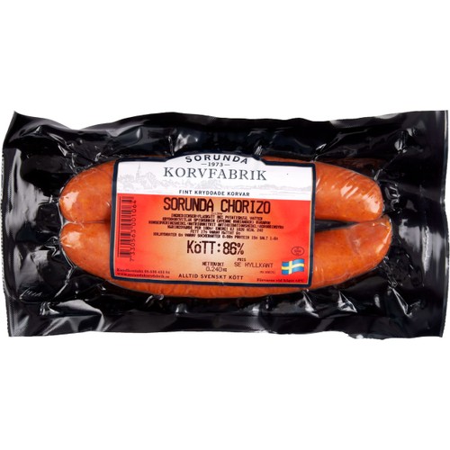 Chorizo 80% Kötthalt 240g Sorunda Korvfabrik