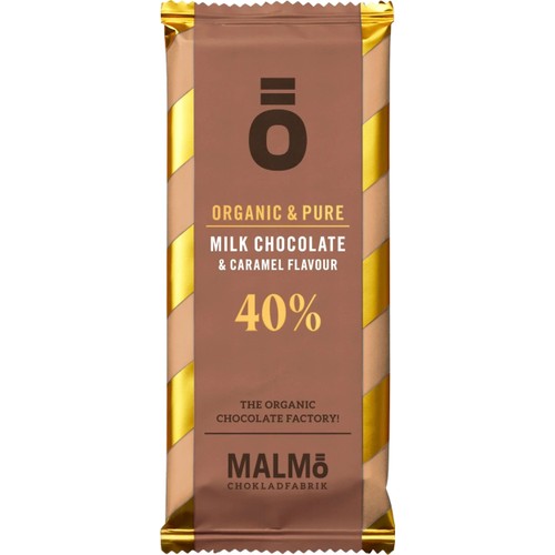 Milk Chocolate & Caramel Flavour 40% 55g Malmö Chokladfabrik