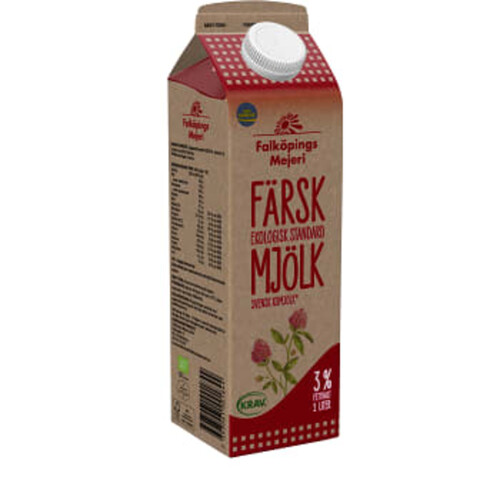 Standardmjölk 3% 1l KRAV Falköpings Mejeri