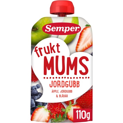 Mellanmål Barn Fruktmums Jordgubb 110g Semper