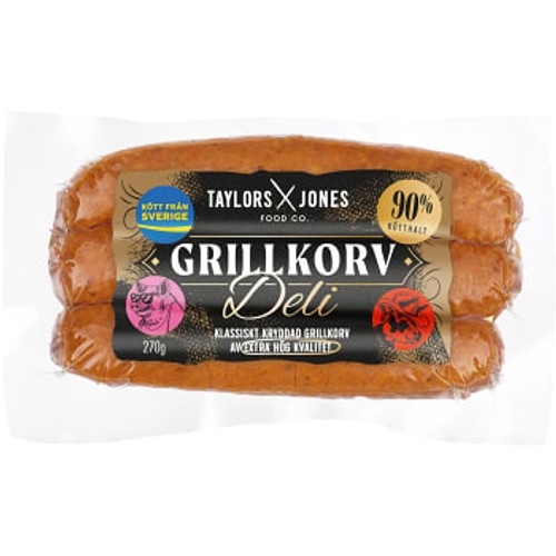 Grillkorv Deli 90% Kötthalt 270g Taylors and Jones