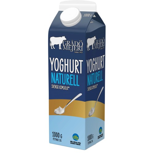 Yoghurt Mild Naturell 3% 1000g Grådö Mejeri