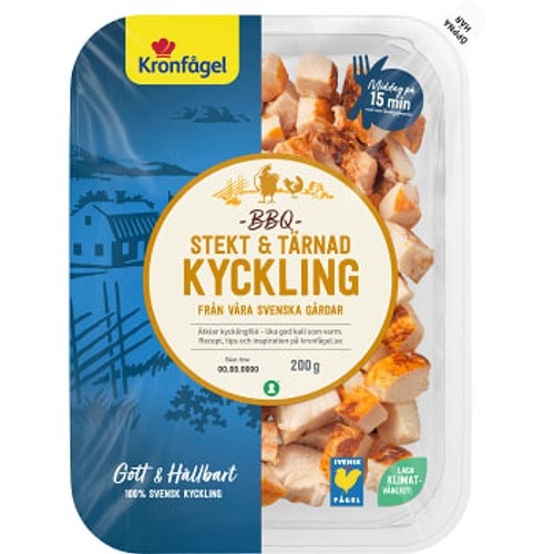 Kyckling Stekt & Tärnad BBQ smak 200g Kronfågel