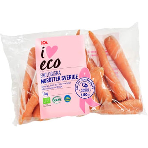 Morötter Ekologiska 1kg KRAV Klass 1 ICA I love eco