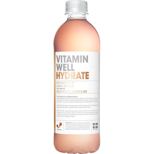 Hydrate Rabarber & jordgubb 50cl Vitamin Well