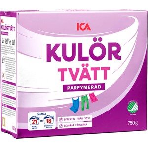 Tvättmedel pulver kulör 750g ICA