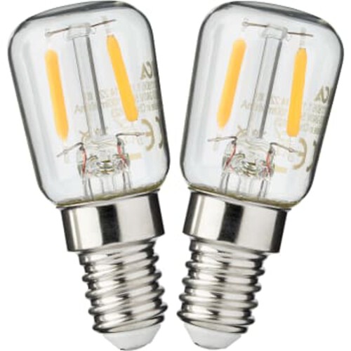 LED Päronlampa E14 11W 2-pack ICA