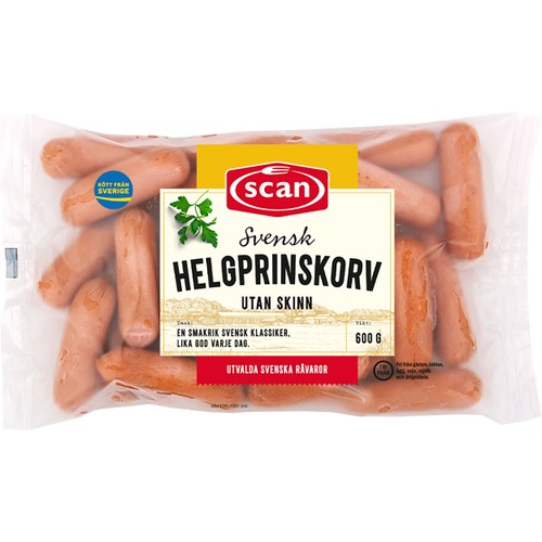 Helgprinskorv utan skinn 600g Scan