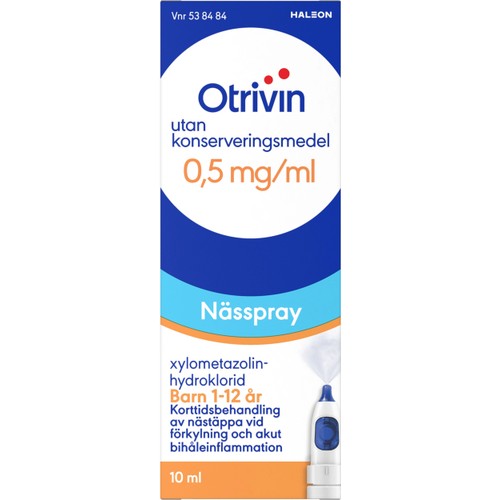 Nässpray Barn 0,5mg/ml 10ml Otrivin