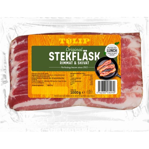 Stekfläsk Rimmat och Skivat 1kg Tulip