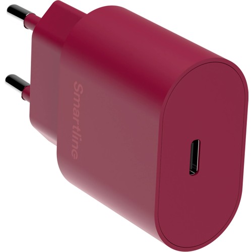 Mobilladdare USB-C 20W PD vinröd Smartline