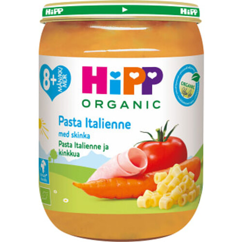Pasta italienne med skinka Från 8m Ekologisk 190g Hipp