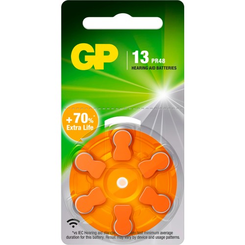 Hörapparatsbatteri GP ZA 13/PR48 6-pack GP