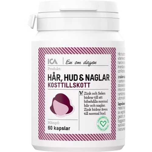 Kosttillskott Hår Hud och Naglar 60-p ICA Hjärtat
