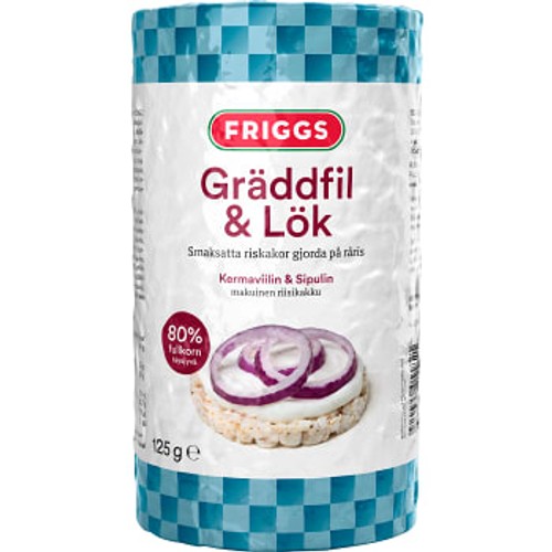 Riskakor med smak av Gräddfil & lök 125g Friggs
