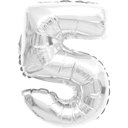 Folieballong Nr 5 Silver 35cm Happy Party