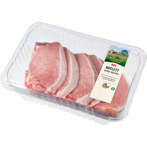 Kotlett Färsk Skivad med ben ca 900g ICA