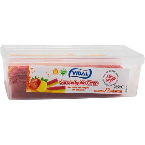 Godis Sura Mattor Med Jordgubb & Citronsmak 265g Vidal