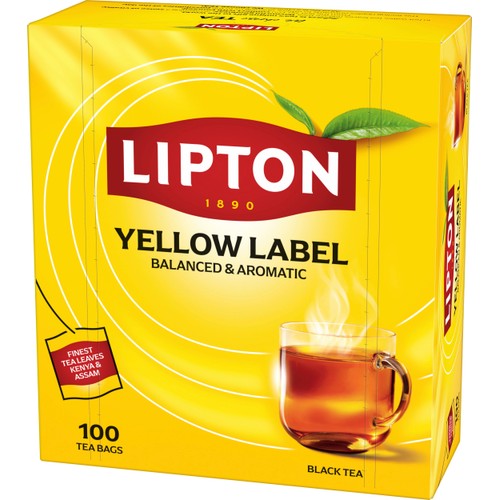 Svart Te Yellow label 100p Lipton