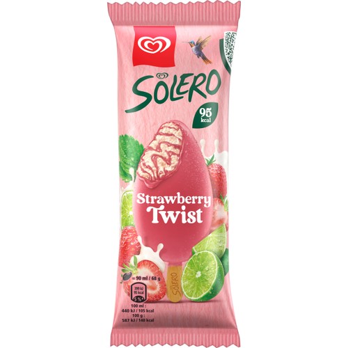 Glass Strawberry twist 1-p Solero