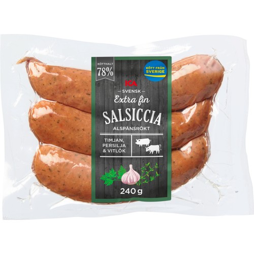 Salsiccia Extra FIn 78% Kötthalt 240g ICA