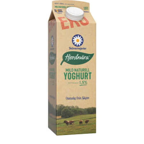 Yoghurt Mild Naturell 1,5% 1000g KRAV Skåne Hjordnära