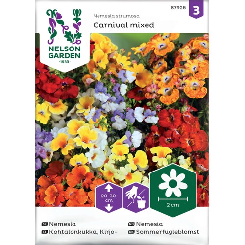 Nemesia, Carnival, bl färger Nelson Garden