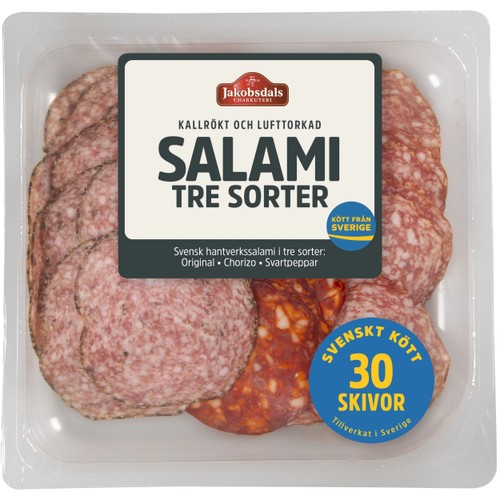 Salami Tre sorter 80g Jakobsdals