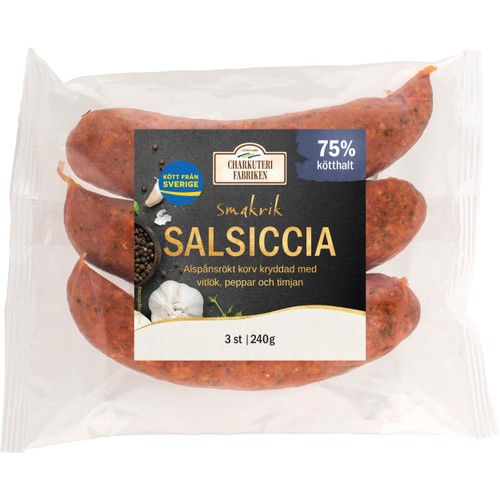 Kryddkorv Salsiccia 75% kötthalt 240g Charkuterifabriken