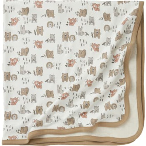 Babyfilt Beige/Vit med tryck Onesize ICA I love eco