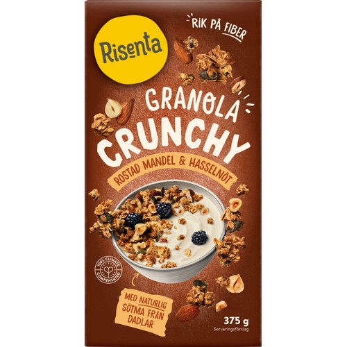 Granola Mandel Hasselnöt 375g Risenta