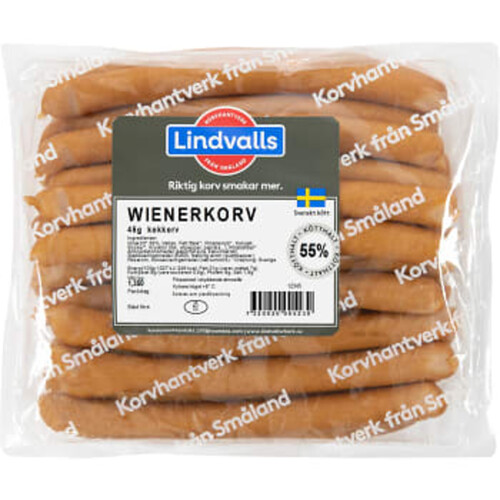 Wienerkorv 58% Kötthalt 1350g Lindvalls