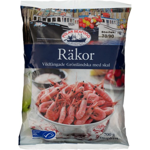 Räkor med skal 70/90 700g Polar Seafood