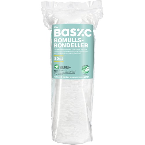 Bomullsrondeller 80-p ICA Basic