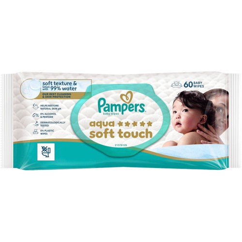 Tvättservetter Aqua Soft 60-p Pampers