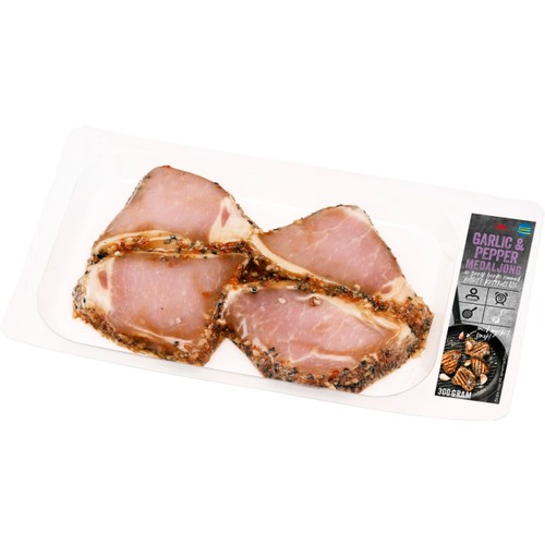 Fläskytterfilé Färsk Medaljonger Vitlök & Peppar 300g ICA