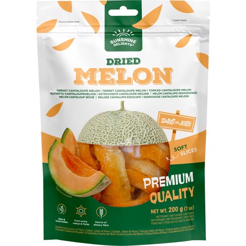Torkad frukt Tropisk Dried Melon 200g Sunshine Delights