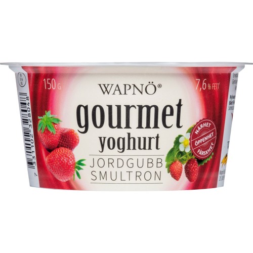 Yoghurt Gourmet Jordgubb Smultron 150g Wapnö