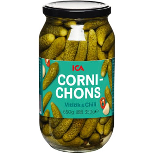 Cornichons Vitlök Chili 650g ICA