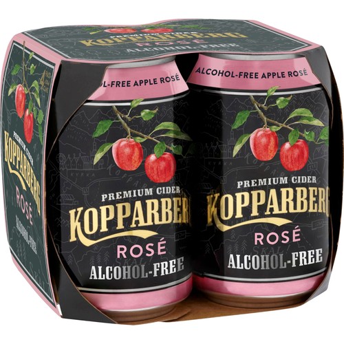 Cider Rosé Alkoholfri 4x33cl Kopparbergs