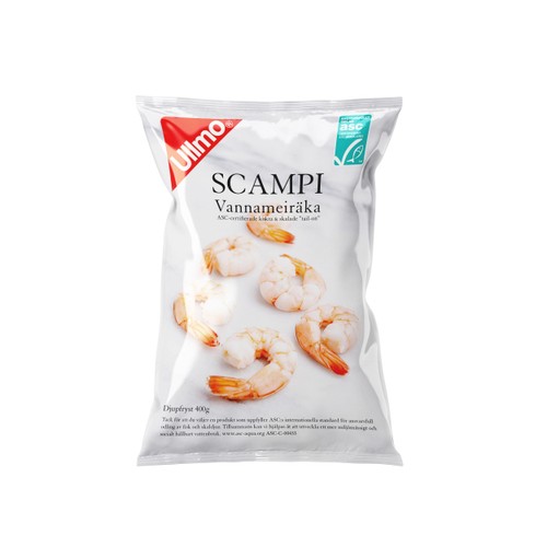 Scampi kokt skalade 41/50 Fryst 400g Ullmo