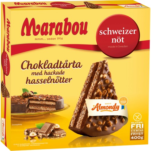 Chokladtårta schweizernöt Fryst 400g Marabou
