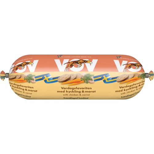 Hundfoder Kyckling/Morot 550g Vov