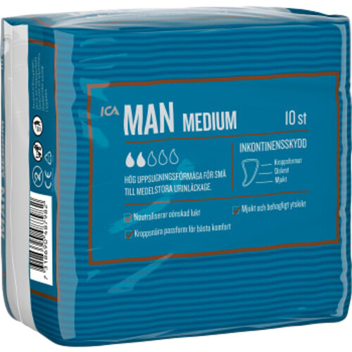 Inkontinensskydd Man Medium 10-p ICA