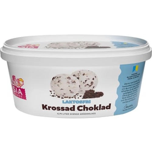 Gräddglass Krossad Choklad Laktosfri 750ml Sia Glass