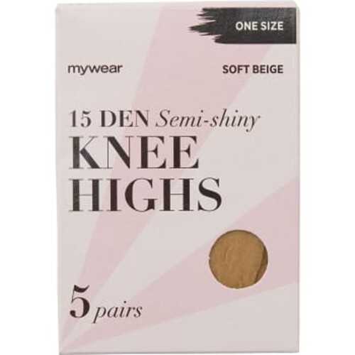 Knästrumpa 5p 15D Semi-shiny Soft Beige Onesize mywear