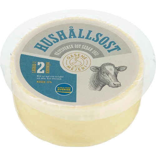 Hushållsost 17% ca 1000g Gäsene Mejeri