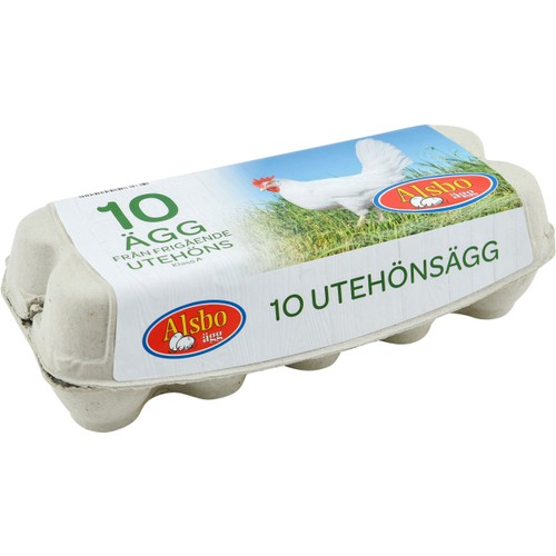 Ägg Frigående Utomhus M/L 10-pack 630g Alsbo Ägg