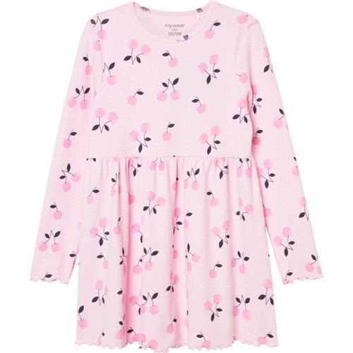 Ribklänning ljusrosa 110/116 mywear